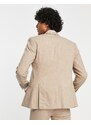 Jack & Jones Premium - Giacca da abito slim fit in lino color sabbia-Neutro