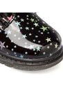 Anfibi neri in vernice da bambina con stelline colorate Le scarpe di Alice