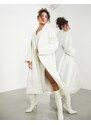 ASOS EDITION - Cappotto in misto lana taglio lungo color crema-Bianco