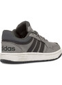 Sneakers grigie da bambino con strisce laterali nere adidas Hoops 3.0 K