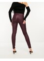 ASOS DESIGN - Ultimate - Jeans skinny bordeaux spalmati-Rosso