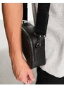 ASOS DESIGN - Camera bag a tracolla grande in pelle sintetica nera-Nero