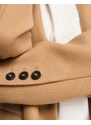 New Look - Cappotto cammello elegante foderato con bottoni-Neutro