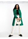 Helene Berman - Cappotto classico stile college in misto lana verde