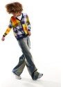 ASOS DESIGN - Cardigan comodo in maglia con motivo a quadri-Multicolore