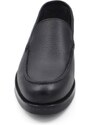 Malu Shoes Scarpe mocassino liscio uomo elegante nero vera pelle bottata suola in gomma antiscivolo cerimonia evento
