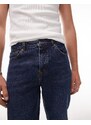 Topman - Jeans rigidi affusolati classici lavaggio scuro-Blu