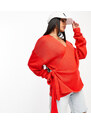 Esclusiva In The Style - Maglione avvolgente in maglia rosso