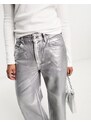 ASOS DESIGN - Dad jeans argento
