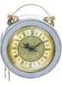 Borsa Mini Clock con orologio funzionante con tracolla, Cosplay Steampunk, ecopelle, colore grigio chiaro, ARIANNA DINI DESIGN