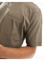 Abercrombie & Fitch - T-shirt oversize verde kaki con tasca