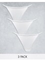 Lindex - SoU Jenianne - Confezione da 3 perizomi con lati stile tanga bianchi-Bianco