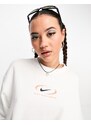 Nike - Felpa in pile bianco oversize con logo