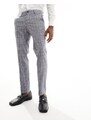 Jack & Jones Premium - Pantaloni da abito slim blu a quadri