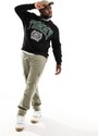 Tommy Jeans Big & Tall - Felpa girocollo nera con grafica stile college-Nero