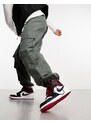 Air - Jordan 1 Mid - Sneakers alte nere, rosso gym e bianche-Bianco