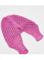 COLLUSION Unisex - Cuffietta rosa in maglia all'uncinetto