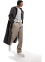ASOS DESIGN - Cappotto oversize effetto lana con scollo ad imbuto grigio