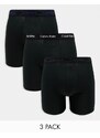 Calvin Klein - Confezione da 3 boxer aderenti neri con fascia in vita a contrasto con logo-Nero