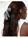 DesignB London - Confezione da 2 nastri per capelli a quadretti-Nero
