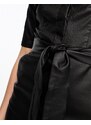 Vero Moda - Minigonna in pelle sintetica nera con cintura-Nero