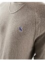 Abercrombie & Fitch - Icon - Maglione girocollo marrone mélange con logo