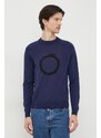 Trussardi maglione in lana uomo colore blu navy