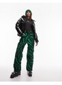 Topshop - Sno - Pantaloni da sci dritti con stampa zebrata verdi-Verde