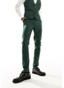 ASOS DESIGN - Pantaloni da abito skinny verde scuro