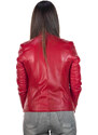 Leather Trend Violetta Bis - Giacca Donna Rossa in vera pelle