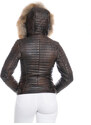 Leather Trend Lasmara - Piumino Donna Testa di Moro in vera pelle