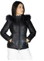 Leather Trend Giorgia - Piumino Donna Nero in vera pelle