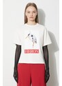Heron Preston t-shirt in cotone Heron Bird Painted Ss Tee donna HWAA032F23JER0040425