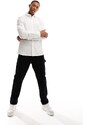 New Look - Camicia a maniche lunghe in popeline bianca-Bianco