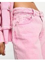 Waven - Jordan - Jeans a fondo ampio e vita bassa rosa slavato in coordinato