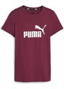 T-shirt rosso bordeaux da bambina con logo bianco sul petto Puma Essentials Youth