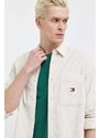 Tommy Jeans camicia in velluto a coste colore beige