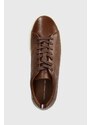 Tommy Hilfiger sneakers in pelle PREMIUM CUPSOLE GRAINED LTH colore marrone FM0FM04893