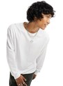 Weekday - T-shirt vestibilità comoda bianca a maniche lunghe-Bianco