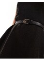 New Look - Vestito scamiciato nero bouclé con cintura