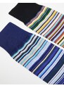 Paul Smith - Confezione da 2 paia di calzini a righe con logo-Multicolore