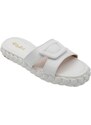 Malu Shoes Ciabatta pantofola donna bianco estiva in gomma morbida treccia impermeabile con fascia larga