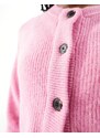 Selected - Cardigan in maglia morbida rosa a maniche lunghe