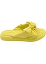 Malu Shoes Ciabatta pantofola donna giallo estiva in gomma morbida impermeabile con fiocco