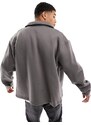 Selected Homme - Giacca oversize in jersey grigio scuro