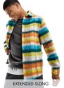 ASOS DESIGN - Giacca in misto lana testurizzata con motivo a quadri multicolore