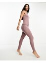ASOS DESIGN - Mix & Match - Leggings del pigiama invernali traforati rosa polvere