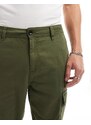New Look - Pantaloni cargo kaki scuro-Verde