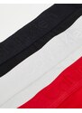 Calvin Klein - CK Black - Confezione da 3 boxer aderenti a vita bassa neri, bianchi e e rossi-Multicolore