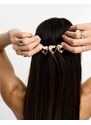 True Decadence - Fermaglio per capelli color oro con cuori e perle sintetiche